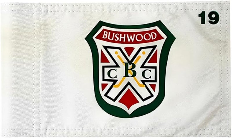 2BUT Golf Pin Flag, Bushwood Country Club, Green, 20"x13", Fade Resistant, Polyester/Nylon Blend, Golf Practice/ Course, Indoor/Outdoor - Image 1